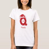 Kleur Bewerkbaar Kerst Monogram Aangepaste Naam T-shirt (Voorkant)