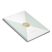 Kleur bewerkbaar monogram modern huwelijksgastenbo notitieboek (Rechterzijde)