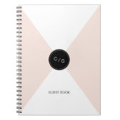 Kleur bewerkbaar monogram modern huwelijksgastenbo notitieboek (Voorkant)