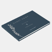 Kleur Bewerkbaar Silver Leaf Wedding Guest Book Gastenboek (Hoek)