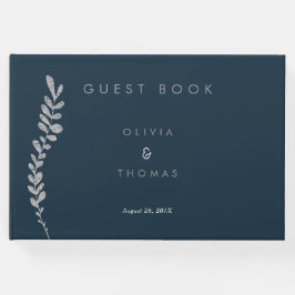 Kleur Bewerkbaar Silver Leaf Wedding Guest Book Gastenboek