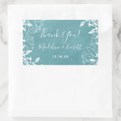 Kleur bewerkbare achtergrond bloemenbruiloft dank rechthoekige sticker (Tas)