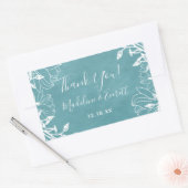 Kleur bewerkbare achtergrond bloemenbruiloft dank rechthoekige sticker (Envelop)