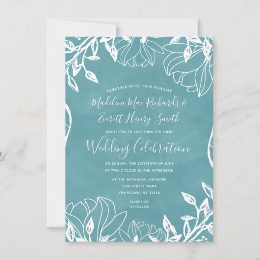 Kleur bewerkbare achtergrond bruiloft uitnodiging (Voorkant)