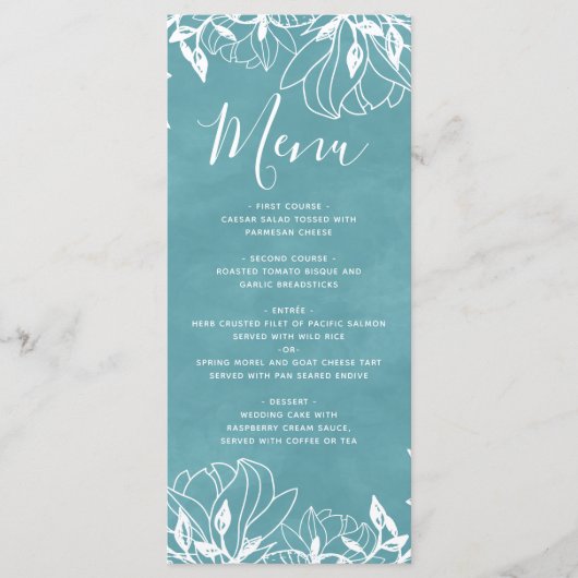 Kleur Bewerkbare Achtergrond Waterverf Bruiloft Me Menu (Voorkant)