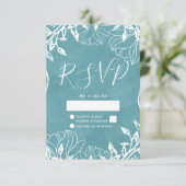 Kleur Bewerkbare Bloemen Waterverf Bruiloft RSVP (Staand voorkant)