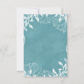 Kleur Bewerkbare Bloemen Waterverf Bruiloft RSVP (Achterkant)