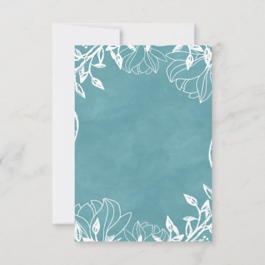 Kleur Bewerkbare Bloemen Waterverf Bruiloft RSVP (Achterkant)