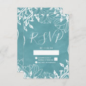 Kleur Bewerkbare Bloemen Waterverf Bruiloft RSVP (Voorkant / Achterkant)