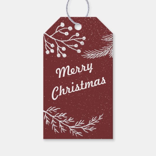 Kleur Bewerkbare Chalk Branch Gift Labels | Verpak Cadeaulabel (Voorkant)