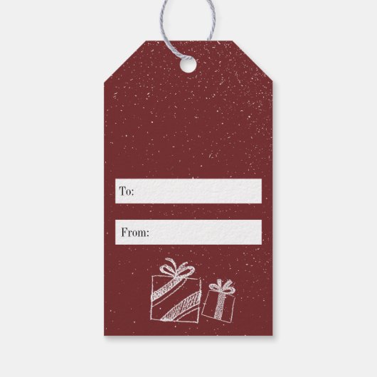 Kleur Bewerkbare Chalk Branch Gift Labels | Verpak Cadeaulabel (Achterkant)