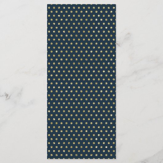 Kleur Bewerkbare Faux Gold Leaf Bruiloft Menu Kaar (Achterkant)