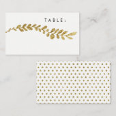 Kleur Bewerkbare Faux Gold Leaf Wedding Place Card Plaatskaartje (Voorkant / Achterkant)