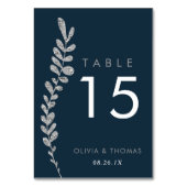 Kleur Bewerkbare Faux Silver Leaf Table Number Kaa Kaart (Achterkant)