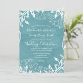 Kleur bewerkbare Floral Spring bruiloft uitnodigin Kaart (Staand voorkant)