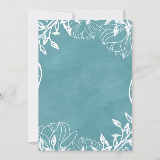 Kleur bewerkbare Floral Spring bruiloft uitnodigin Kaart (Achterkant)