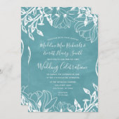 Kleur bewerkbare Floral Spring bruiloft uitnodigin Kaart (Voorkant / Achterkant)