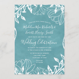 Kleur bewerkbare Floral Spring bruiloft uitnodigin Kaart