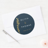 Kleur Bewerkbare Gouden Blad Sticker, Favor Sticke Ronde Sticker (Envelop)
