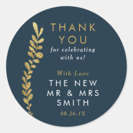 Kleur Bewerkbare Gouden Blad Sticker, Favor Sticke Ronde Sticker