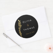 Kleur Bewerkbare Gouden Blad Sticker, Favor Sticke Ronde Sticker (Envelop)