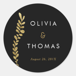 Kleur Bewerkbare Gouden Blad Sticker, Favor Sticke Ronde Sticker