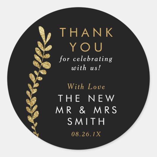 Kleur Bewerkbare Gouden Blad Sticker, Favor Sticke Ronde Sticker (Voorkant)