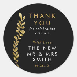 Kleur Bewerkbare Gouden Blad Sticker, Favor Sticke Ronde Sticker