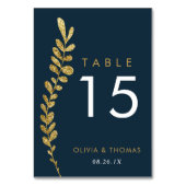Kleur Bewerkbare Gouden Blad Tafelnummer Kaart (Achterkant)