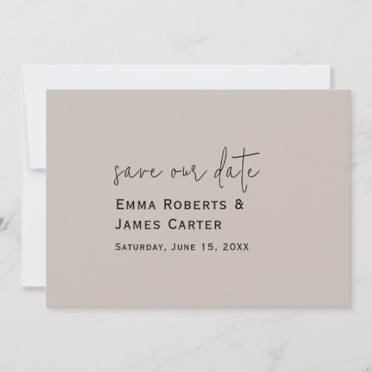 Kleur Bewerkbare Huwelijk Bewaar de Datum Save The Date (Voorkant)