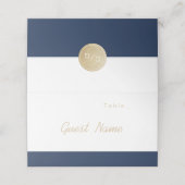 Kleur bewerkbare marine minimalistische moderne pl plaatskaartje (Buitenkant ongevouwen)