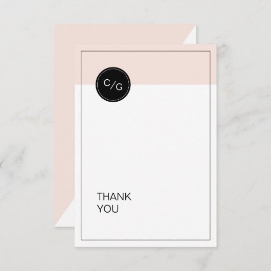 Kleur bewerkbare minimalistische moderne bruiloft bedankkaart (Voorkant / Achterkant)
