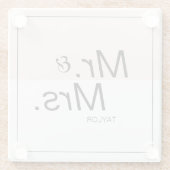 Kleur bewerkbare minimalistische moderne bruiloft  glazen onderzetter (Achterkant)