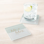 Kleur bewerkbare minimalistische moderne bruiloft  glazen onderzetter (Schuin)