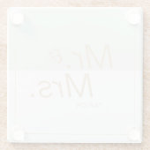 Kleur bewerkbare minimalistische moderne bruiloft  glazen onderzetter (Achterkant)