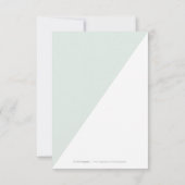 Kleur bewerkbare minimalistische moderne bruiloft notitiekaartje (Achterkant)