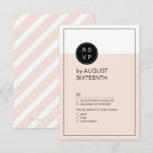 Kleur bewerkbare minimalistische moderne bruiloft  RSVP kaartje (Voorkant / Achterkant)