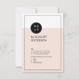 Kleur bewerkbare minimalistische moderne bruiloft RSVP kaartje