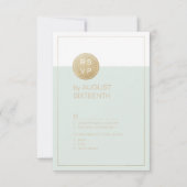 Kleur bewerkbare minimalistische moderne bruiloft RSVP kaartje (Voorkant)