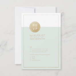 Kleur bewerkbare minimalistische moderne bruiloft RSVP kaartje