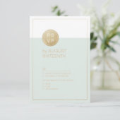 Kleur bewerkbare minimalistische moderne bruiloft RSVP kaartje (Staand voorkant)