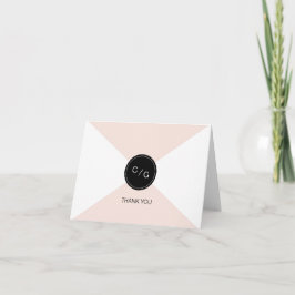 Kleur bewerkbare minimalistische moderne trouwthan bedankkaart