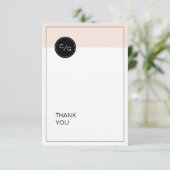 Kleur bewerkbare minimalistische moderne trouwweds bedankkaart (Staand voorkant)