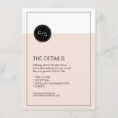 Kleur bewerkbare moderne bruiloft details kaart (Voorkant)