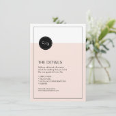 Kleur bewerkbare moderne bruiloft details kaart (Staand voorkant)