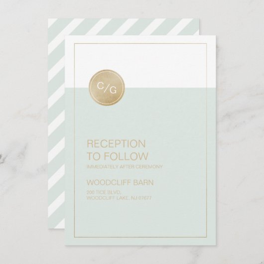 Kleur bewerkbare moderne huwelijksontvangstkaart informatiekaartje (Voorkant / Achterkant)