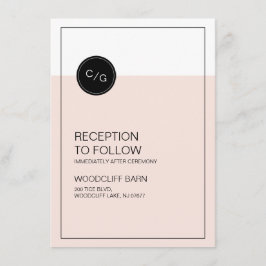 Kleur bewerkbare moderne huwelijksontvangstkaart informatiekaartje