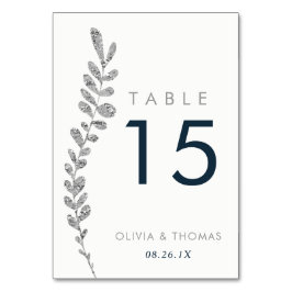 Kleur Bewerkbare Nep Zilveren Blad Tafel Nummerkaa Kaart