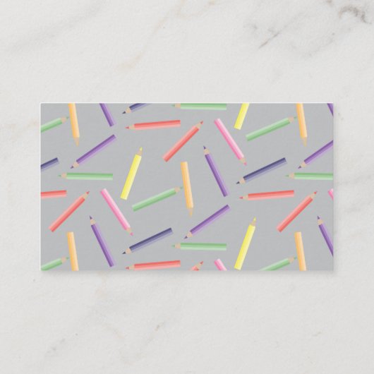 Kleur bewerkbare potloden op Grijs Elementair Lera Visitekaartje (Achterkant)