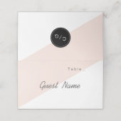 Kleur bewerkbare roze minimalistische moderne plaa plaatskaartje (Buitenkant ongevouwen)